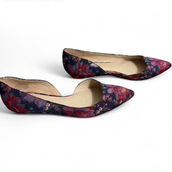 Nine West Women's Floral Flats - Navy and Pink - Picture 2 of 3